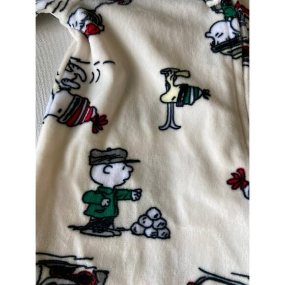 Peanuts One Piece Blanket Sleeper Christmas Holiday Pajamas Infants 0/3 mos - Picture 3 of 5